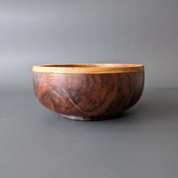 Image 4 of Large Altar Bowl - Figured Walnut and Canarywood 4.65" x 2"