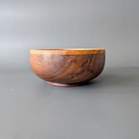 Image 5 of Large Altar Bowl - Figured Walnut and Canarywood 4.65" x 2"