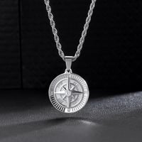 Image 3 of Silver Compass Necklace