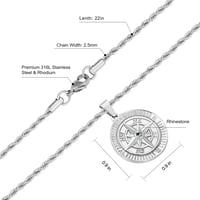 Image 2 of Silver Compass Necklace