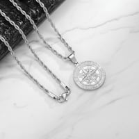 Image 4 of Silver Compass Necklace