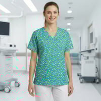 Confetti Dots Classic V-Neck Scrub Top