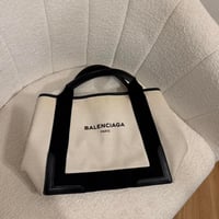 Image 4 of Preloved Authentic Balenciaga Cream Canvas Cabas Tote with Pouch