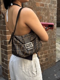 Image 2 of Preloved Authentic Fendi Double Flap Bucket Zucca Baguette