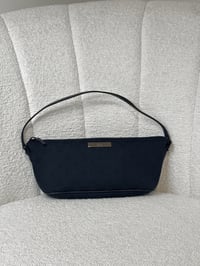Image 1 of Vintage Authentic Gucci GG Pochette Boat Handbag in Black