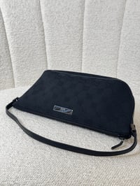 Image 2 of Vintage Authentic Gucci GG Pochette Boat Handbag in Black