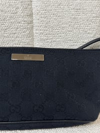Image 4 of Vintage Authentic Gucci GG Pochette Boat Handbag in Black