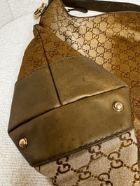Image 5 of Preloved Authentic Gucci GG Hobo Ombre Metallic Canvas