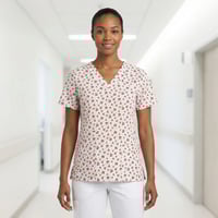 Image 1 of Tiny Blossom V-Neck Scrub Top