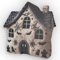 Image 1 of Haunted House Halloween, Spooky Gift, Plush Shaped Pillow