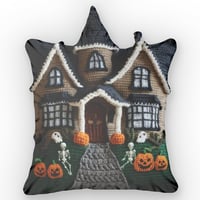 Image 3 of Haunted Mansion Halloween, Spooky Haunted House, Scary Gift, Plush Shaped Pillow