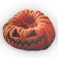 Image 1 of Haunted Pumpkin Halloween, Beanbag Chair Cushion, Plush Shaped Pillow