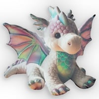 Image 1 of Dragon Plush Pillow, Magical Creature Decor, Kids Room Decoration, Mythical