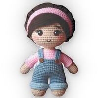 Image 2 of Crochet Doll Shaped Pillow, Custom Amigurumi Toy for Baby's Birthday Gift, First