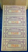 UNUSUAL 1939 NEW YORK WORLD'S FAIR SHORT TERM PASS WITH STRIP OF TICKETS