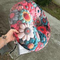 Image 2 of Multi Flower Petal Plush Faux Beanbag Chair, Shaped Pillow