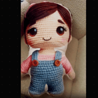 Image 3 of Crochet Doll Shaped Pillow, Custom Amigurumi Toy for Baby's Birthday Gift, First