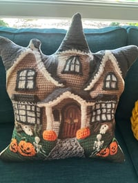 Image 4 of Haunted Mansion Halloween, Spooky Haunted House, Scary Gift, Plush Shaped Pillow