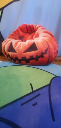Image 2 of Haunted Pumpkin Halloween, Beanbag Chair Cushion, Plush Shaped Pillow
