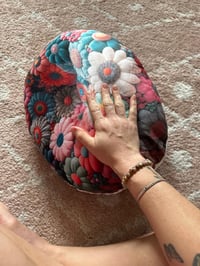 Image 4 of Multi Flower Petal Plush Faux Beanbag Chair, Shaped Pillow