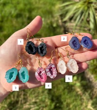Image 1 of Geode Gold Coated Resin Earrings