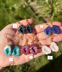 Image 2 of Geode Gold Coated Resin Earrings