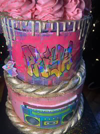Image 3 of 90’s theme 2 tiered cake