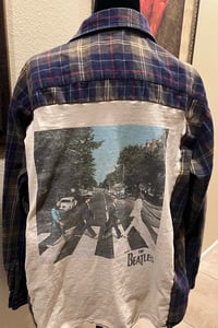 Vintage Blue/Green/White/Red Flannel Shirt The Beatles