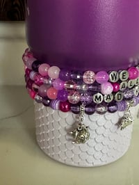 Image 2 of Cheshire Cat Tumbler Bracelet Stack | Alice in Wonderland Cup Bracelet