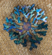 Image 1 of Coral Bowl Iridescent Blue 12”