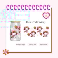 HK Strawberry Hat UV DTF Cup wrap