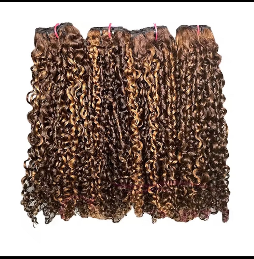 Image of Raw Human Hair Super Double Drawn Quality  Sdd PIXIE CURLS Bundles 4/30 