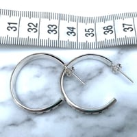 Image 4 of Handmade Sterling Silver Celestial Star And Moon Hoop Earrings 925
