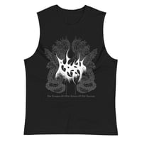 Image 1 of ABSU - THE TEMPLES OF OFFAL/RETURN OF THE ANCIENTS - 35th ANNIVERSARY MUSCLE SHIRT II (BLACK)