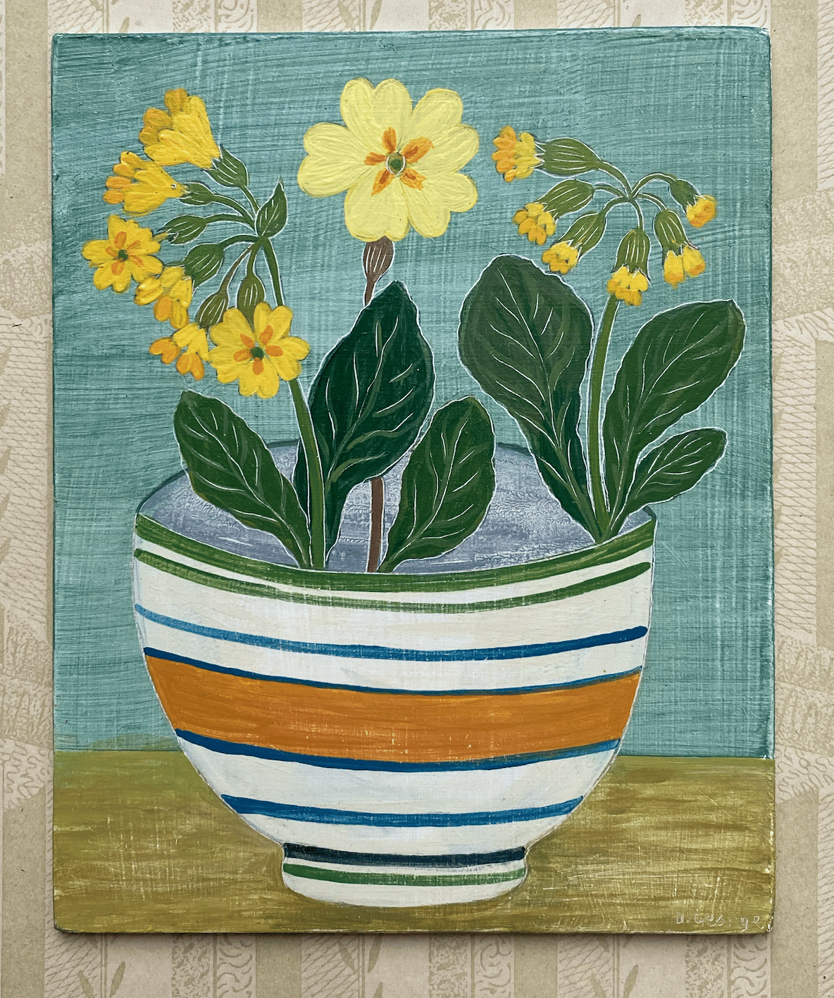 Image of Mochware bowl and Cowslips