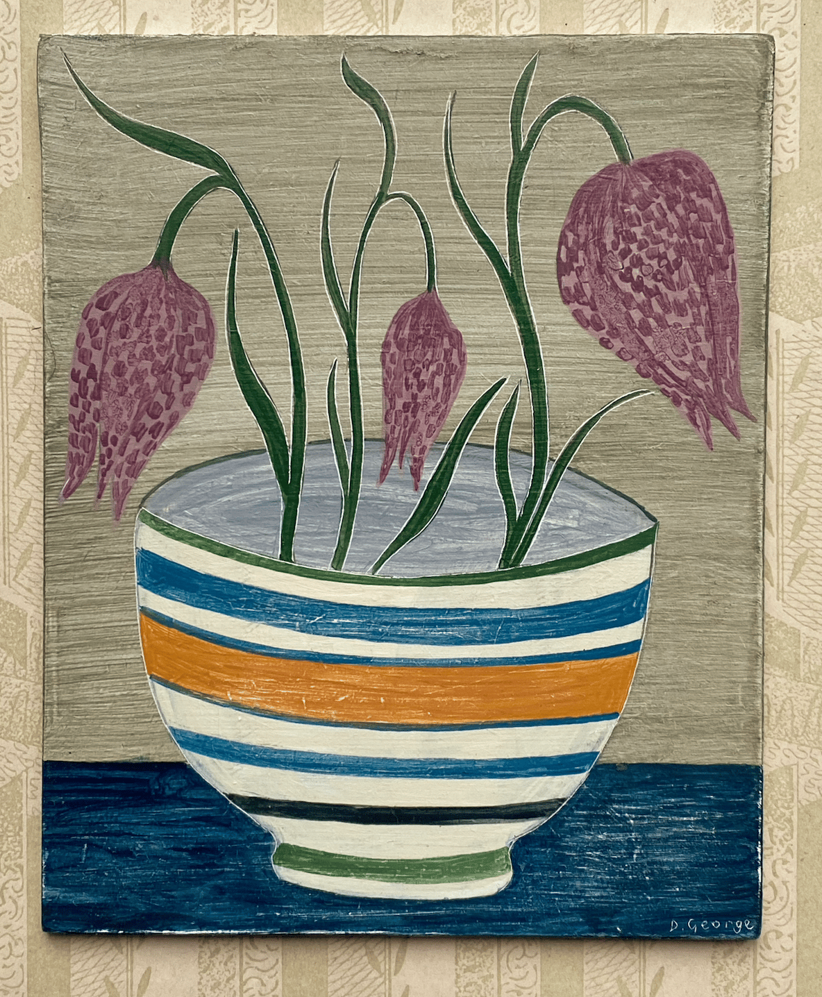 Image of Mochaware bowl and Fritillaries