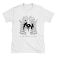 Image 1 of ABSU - THE TEMPLES OF OFFAL/RETURN OF THE ANCIENTS - 35th ANNIVERSARY T-SHIRT I (WHITE, GREY, RED)