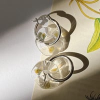 Image 1 of Clear Glass Earrings with Green