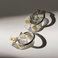 Image 2 of Clear Glass Earrings with Green