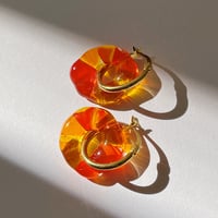 Red Orange Glass Earrings