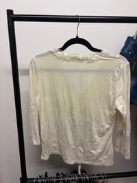 Image 4 of 00s cream sequin long sleeve top with tie detail on bust 