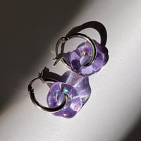 Purple Glitter Glass Earrings