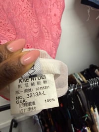 Image 5 of 00s pink lace baby tee with beads and sequins on neckline