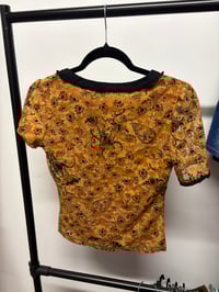 Image 4 of 00s baby tee with lace up detail and ruffles 