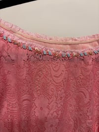 Image 6 of 00s pink lace baby tee with beads and sequins on neckline