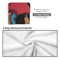 Image 5 of RÊVES D'AFRIQUE Twin Flannel Fitted Sheet