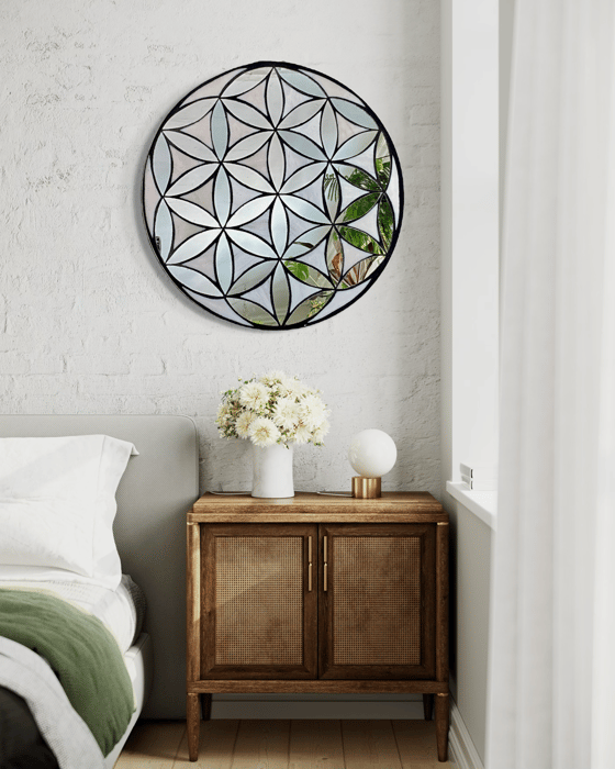 Image of Flower of Life mirror mosaic