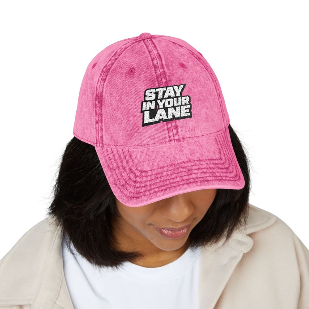 Image of Unisex stay in your lane Vintage Cap (Embroidery)