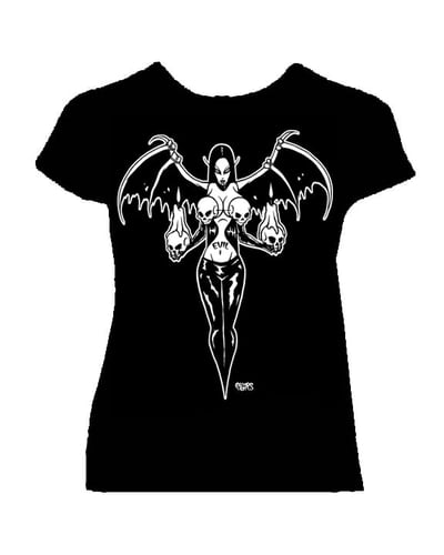 Image of preorder EVIL GIRL WOMANS  fitted  babydoll shirt- ships april 10th 