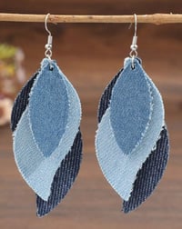 Classy Denim Drop Earrings 